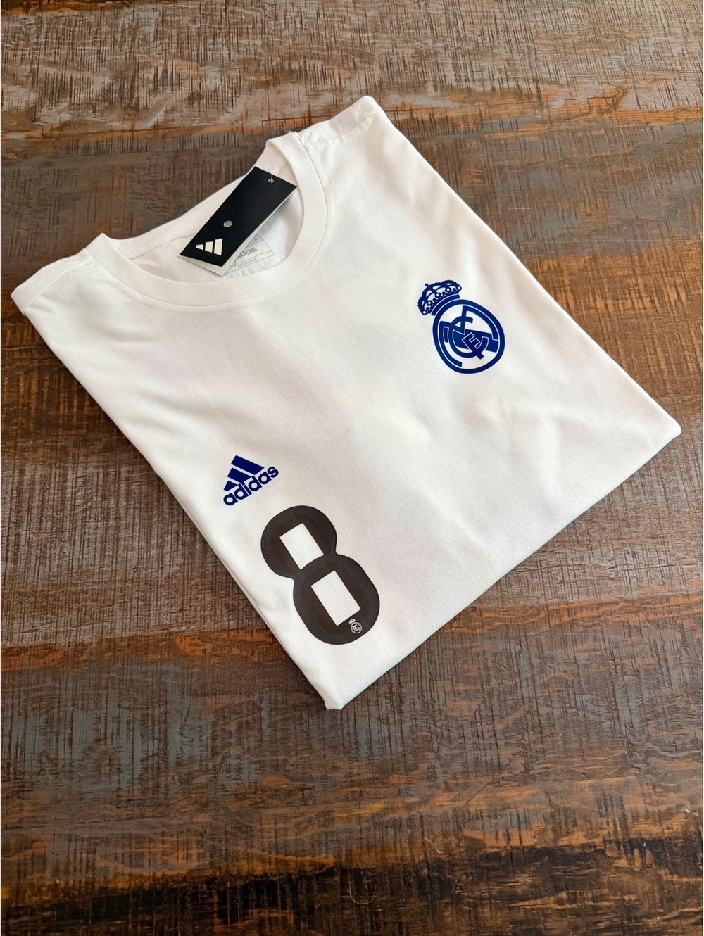 XL Adidas Real Madrid White Cotton T-shirt Fede Valverde #8
